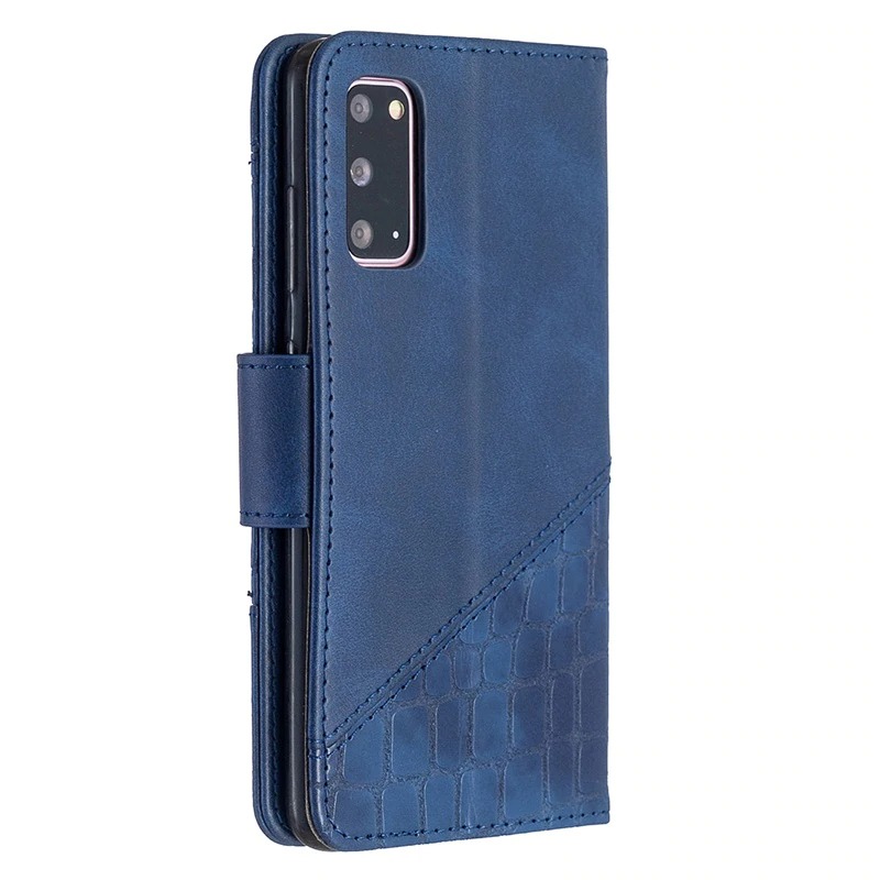 เคส Samsung Galaxy A51 #เคสฝาพับหนัง PU ลายนูนมีช่องเสียบบัตร Luxury Crocodile Texture Wallet Emboss Leather Stand Phone Case