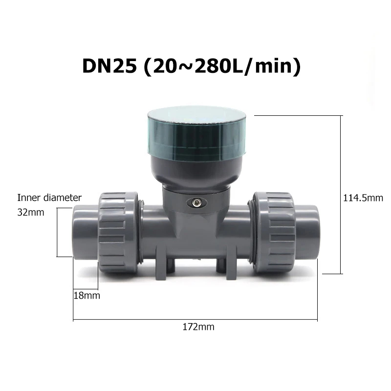 RS485 ดิจิตอลจอแสดงผล Flow Meter UPVC Water