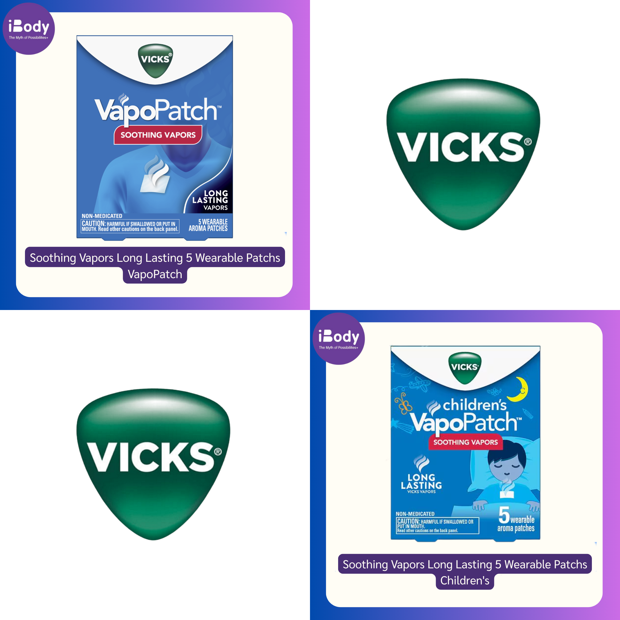 วิคส์ แผ่นแปะหน้าอก VapoPatch™ Soothing Vapors Long Lasting 5 Wearable Patchs (Vicks®)
