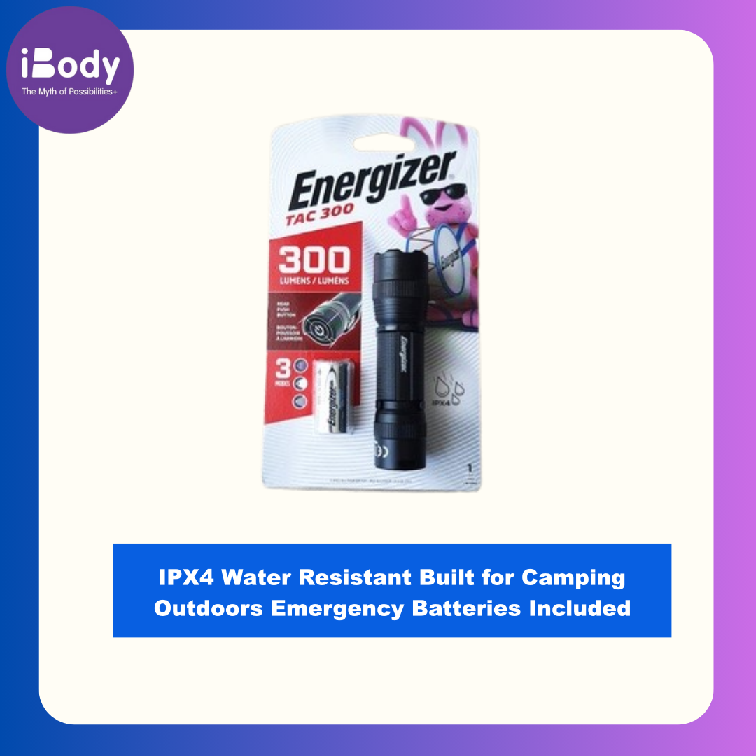 Energizer® IPX4 Water Resistant Built for Camping Outdoors Emergency Batteries Included ไฟฉายขนาดพกพา แบบกันน้ำ