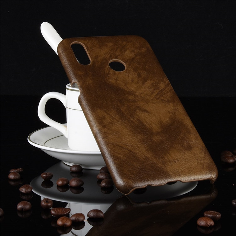 เคส Realme 3 Pro #เคสฝาหลังพลาสติกแข็งเคลือบหนัง PU ลายผิวลิ้นจี่ Litchi Skin Leather Coated