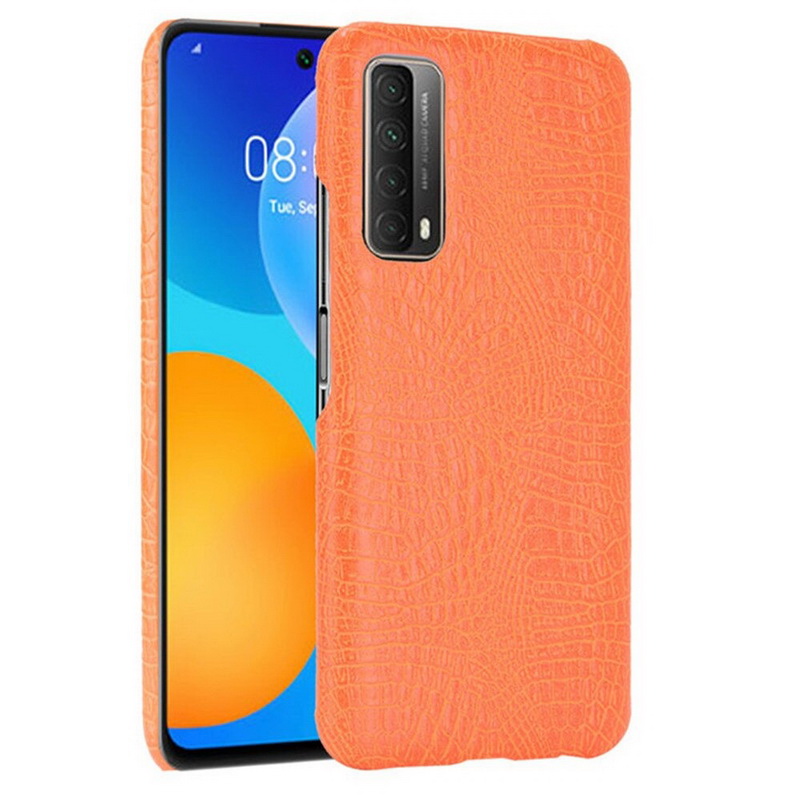 เคส Huawei Y7a #เคสฝาหลังพลาสติกแข็งเคลือบหนัง PU ลายผิวหนังจระเข้