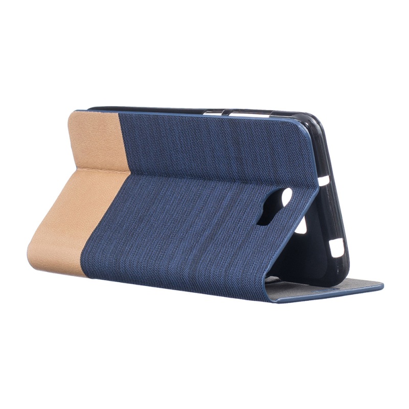 เคส Huawei Y5II #เคสฝาพับ การออกแบบสองสีที่มีผิวผ้าลินิน