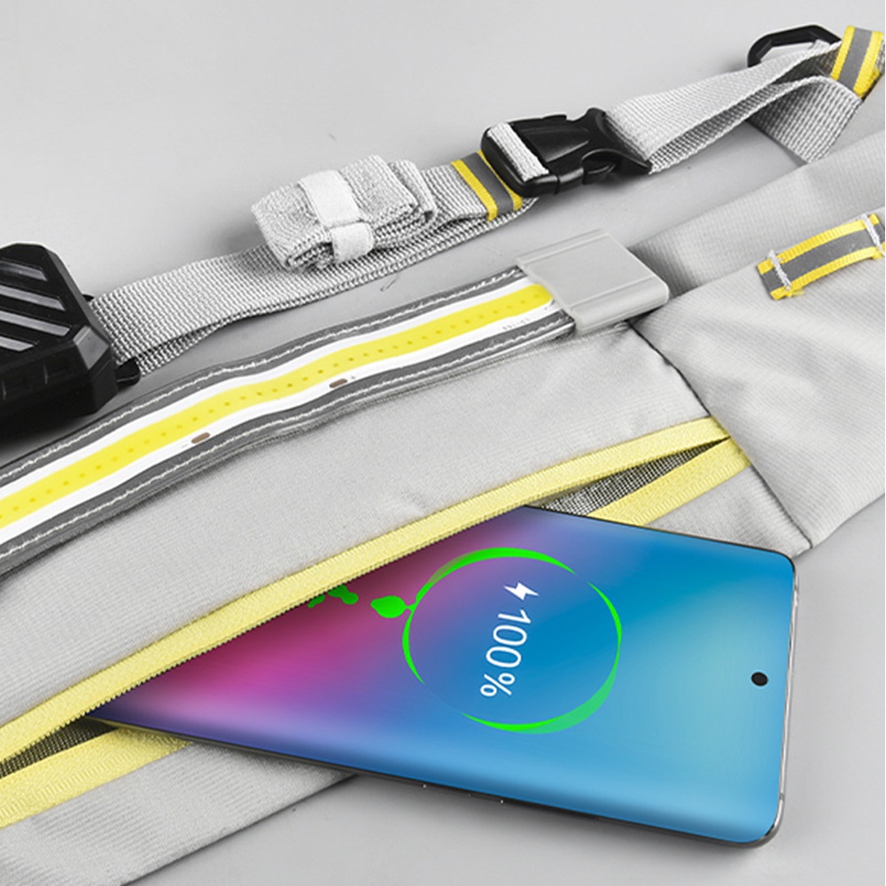 กระเป๋าคาดเอววิ่ง กันน้ำ มีไฟสัญญาณ LED หน้าหลังไฟฉุกเฉินเพิ่มความปลอดภัยชาร์จแบตแบบ USB (A30)