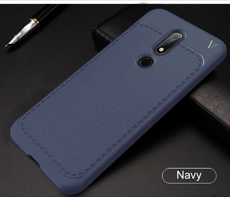 Case Nokia X6 (2018) LENUO Gentlemen Series #เคสฝาหลัง TPU ผิวลายเคลือบหนัง PU