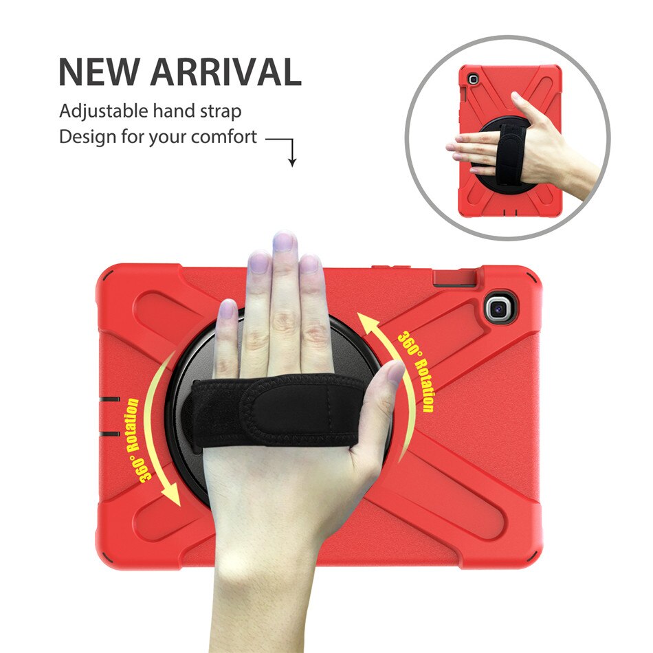 เคส Samsung Galaxy Tab S5e SM-T720 #เคสฝาหลังกันกระแทก X-Shape 360 Degree Rotary Kickstand PC + Silicone มีสายคล้องมือ มีสายคล้องไหล่