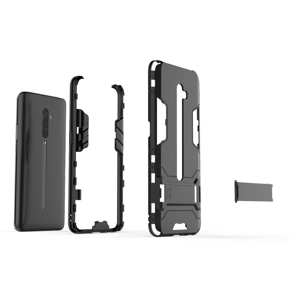 Case OPPO Reno 2F#เคสฝาหลังพลาสติก ไฮบริด TPU + Kickstand