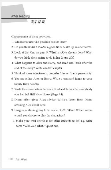 หนังสืออ่านนอกเวลาภาษาอังกฤษเรื่อง: All I Want+MP3 (ระดับ 5) All I Want+MP3 (Level 5) 我的愿望清单（第5级)+MP3