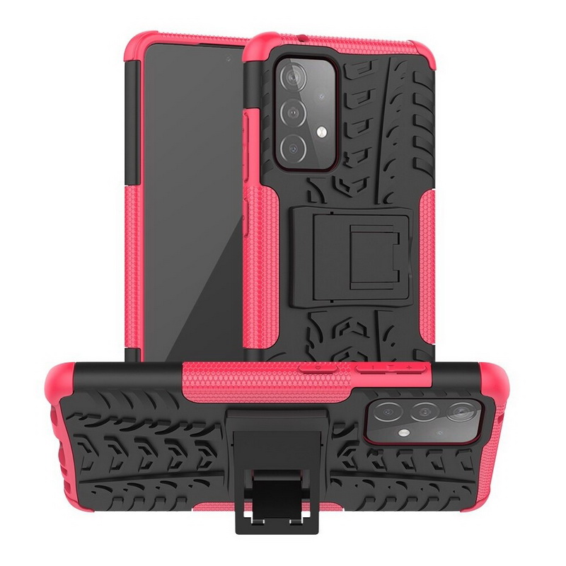 เคส Samsung Galaxy A23 4G #เคสฝาหลังกันลื่น Cool Tyre Pattern Kickstand (PC + TPU)
