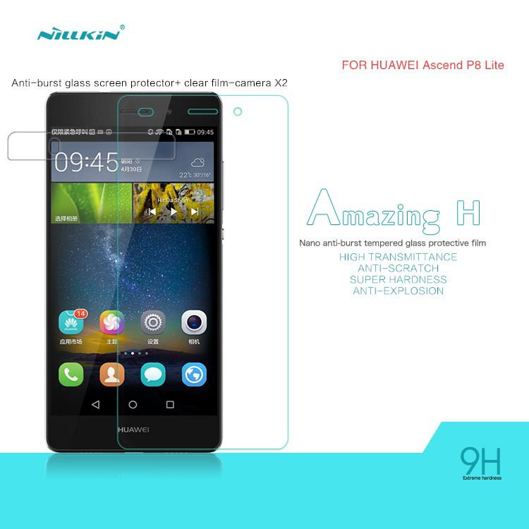 ฟิมล์กระจกกันรอย Huawei Ascend P8 Lite NILLKIN Amazing H Nanometer Tempered Glass Screen Film