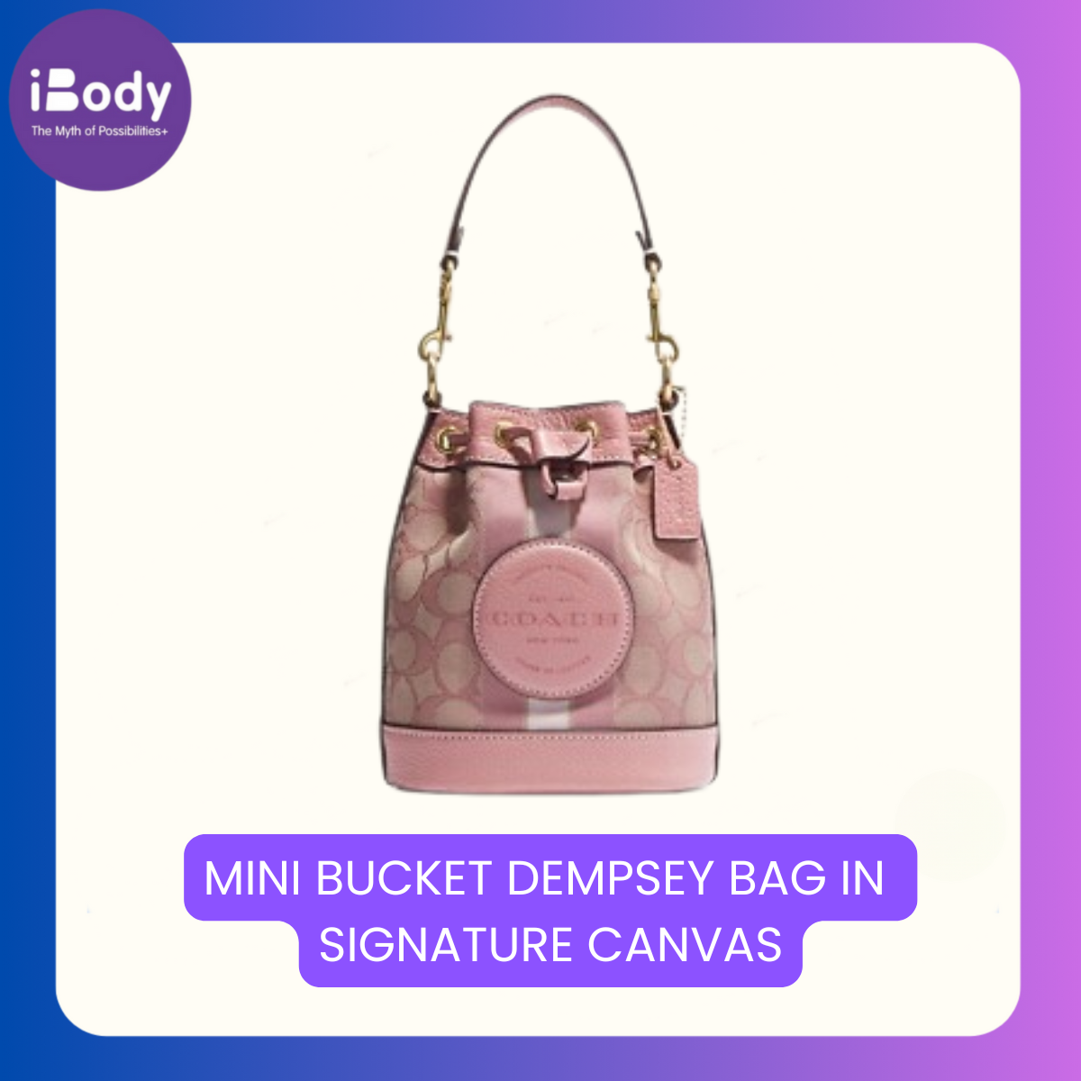 แท้💯 กระเป๋าMINI BUCKET DEMPSEY BAG IN SIGNATURE CANVAS ไซส์เล็ก ลายซิกเนเจอร์"