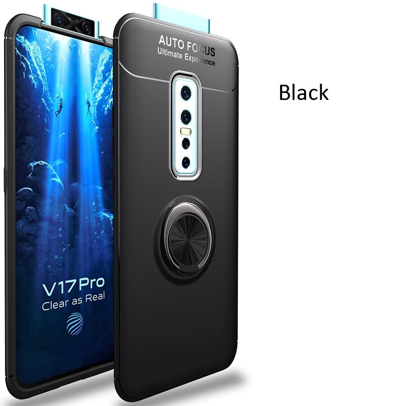 Case Vivo V17 Pro#เคสฝาหลัง TPU Finger Ring Kickstand (แผ่นโลหะแบบ Built-in)