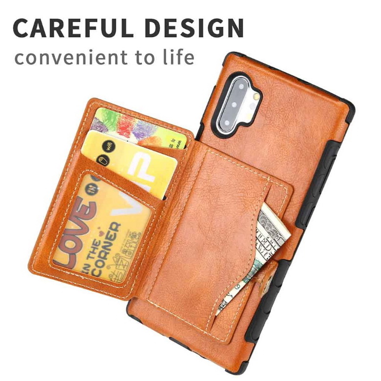 Case Samsung Galaxy Note 10+ #เคสแบบฝาหลัง TPU เคลือบหนัง PU มีที่เก็บบัตร PU Leather Coated TPU Card Holder