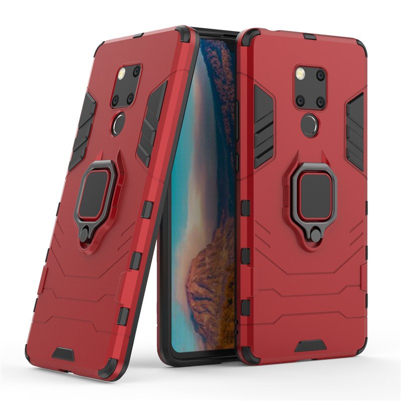 Case Huawei Mate 20 X #เคสฝาหลังพลาสติกแข็ง +TPU Hybrid Case มีแหวนสวมนิ้วโลหะ