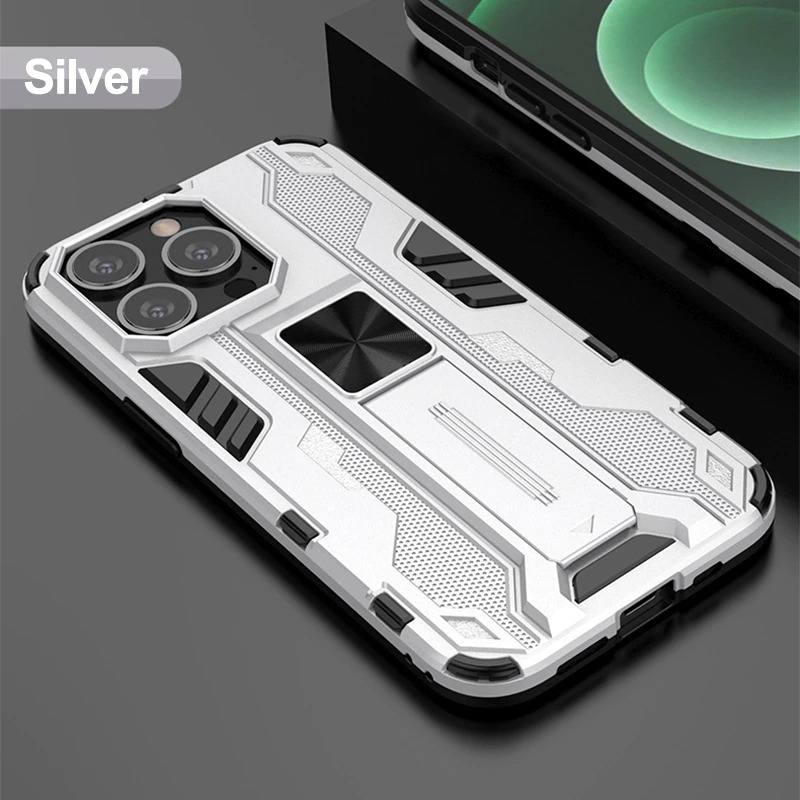 เคส iPhone 14#เคสฝาหลังพลาสติก ไฮบริด TPU + Kickstand