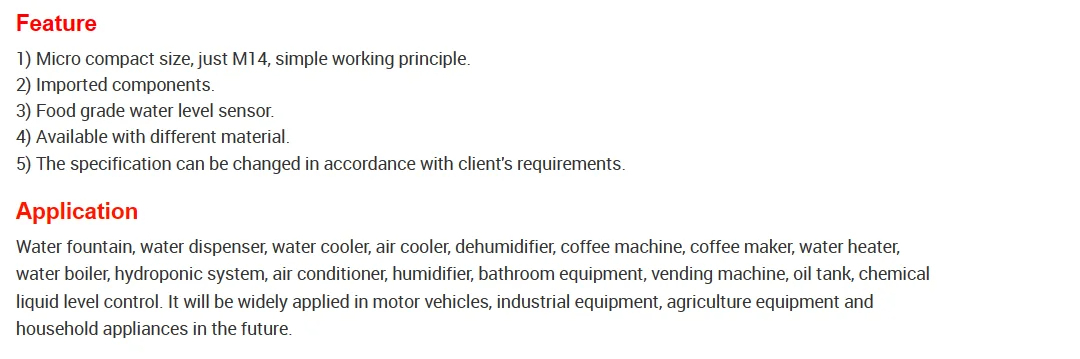 เซนเซอร์วัดระดับของเหลวขนาดเล็กโฟโตอิเล็กทริก DC 5V