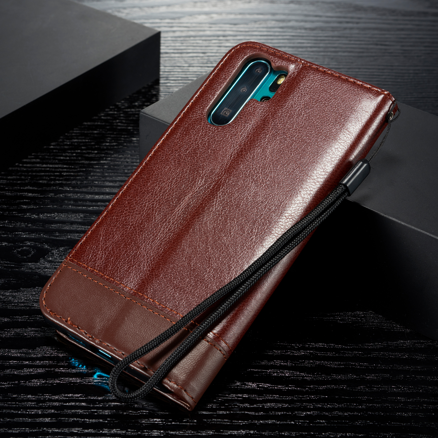 Case Huawei P30 Pro #เคสฝาพับหนัง PU พับตั้งได้พร้อมช่องเสียบการ์ด