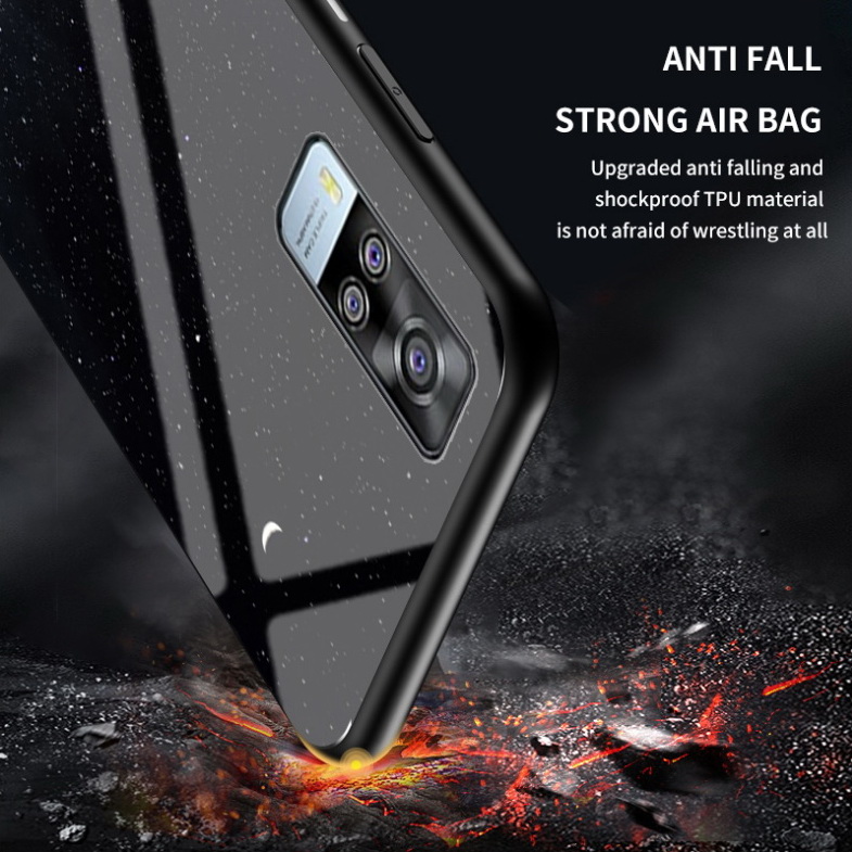 Case Vivo Y31 2021 #เคสฝาหลัง Gradient Color Glass + PC + TPU Hybrid Case