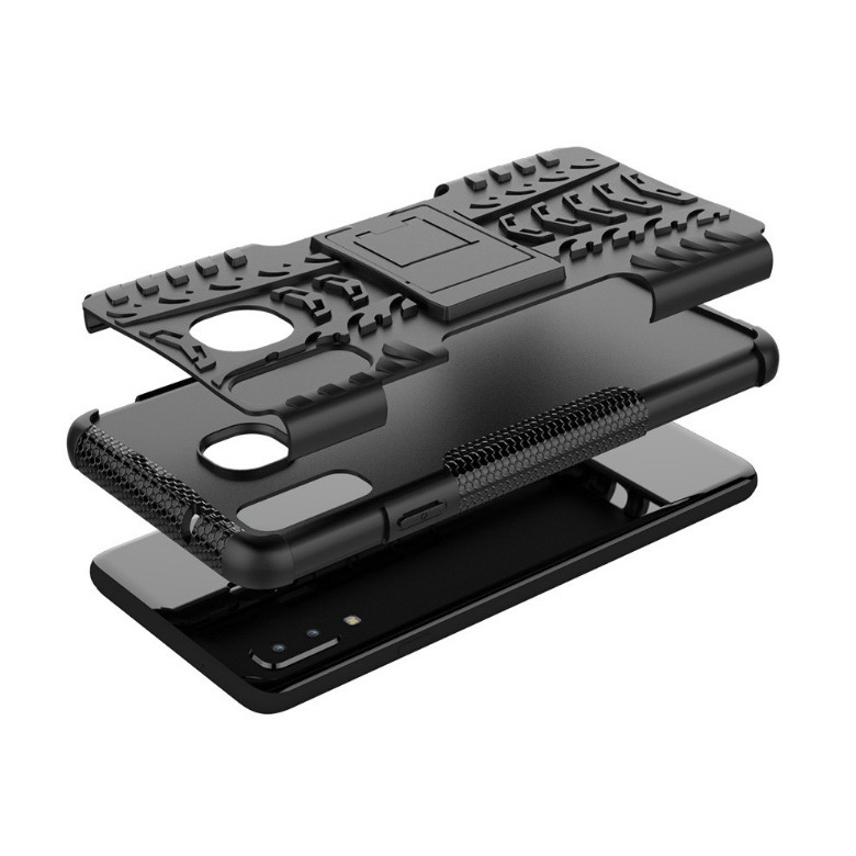 Case Samsung Galaxy A8 Star #เคสฝาหลังกันลื่น Cool Tyre Pattern Kickstand (PC + TPU)