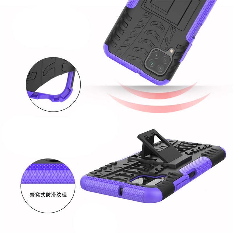 เคส Huawei nova 7i #เคสฝาหลังกันลื่น Cool Tyre Pattern Kickstand (PC + TPU)