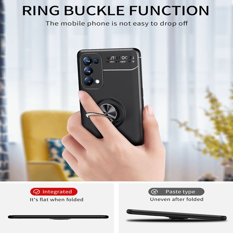 เคส OPPO Reno 6Z 5G #เคสฝาหลัง Soft TPU Finger Ring Kickstand (แผ่นโลหะแบบ Built-in) Soft TPU (สินค้าตัวอย่างสินค้าจริงตรงตามรุ่น)