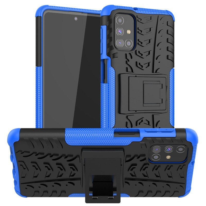 Case Samsung Galaxy M51 #เคสฝาหลังกันลื่น Cool Tyre Pattern Kickstand (PC + TPU)