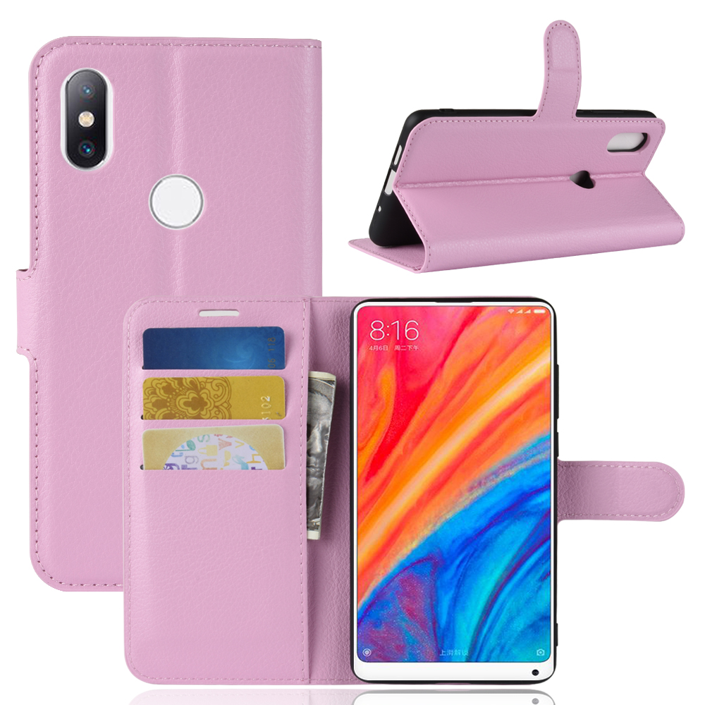 เคส Xiaomi Mi Mix 2s #เคสฝาพับสไตล์กระเป๋าสตางค์หนัง PU ผิวลิ้นจี่สีสันสวยงามทันสมัย