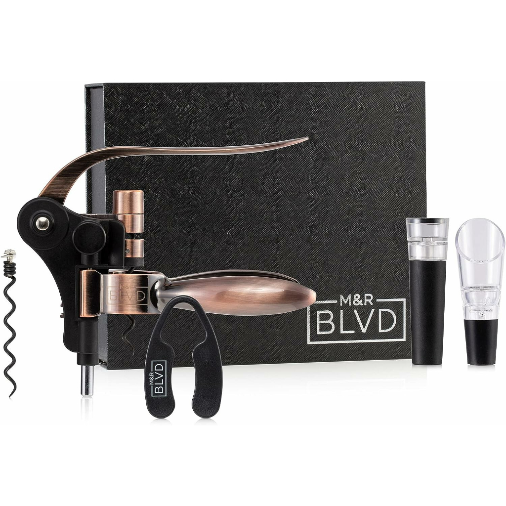 M&R Blvd® Wine Bottle Opener Set Professional Grade, Copper ชุดที่เปิดไวน์ อุปกรณ์เปิดขวดไวน์ สีทองแดง