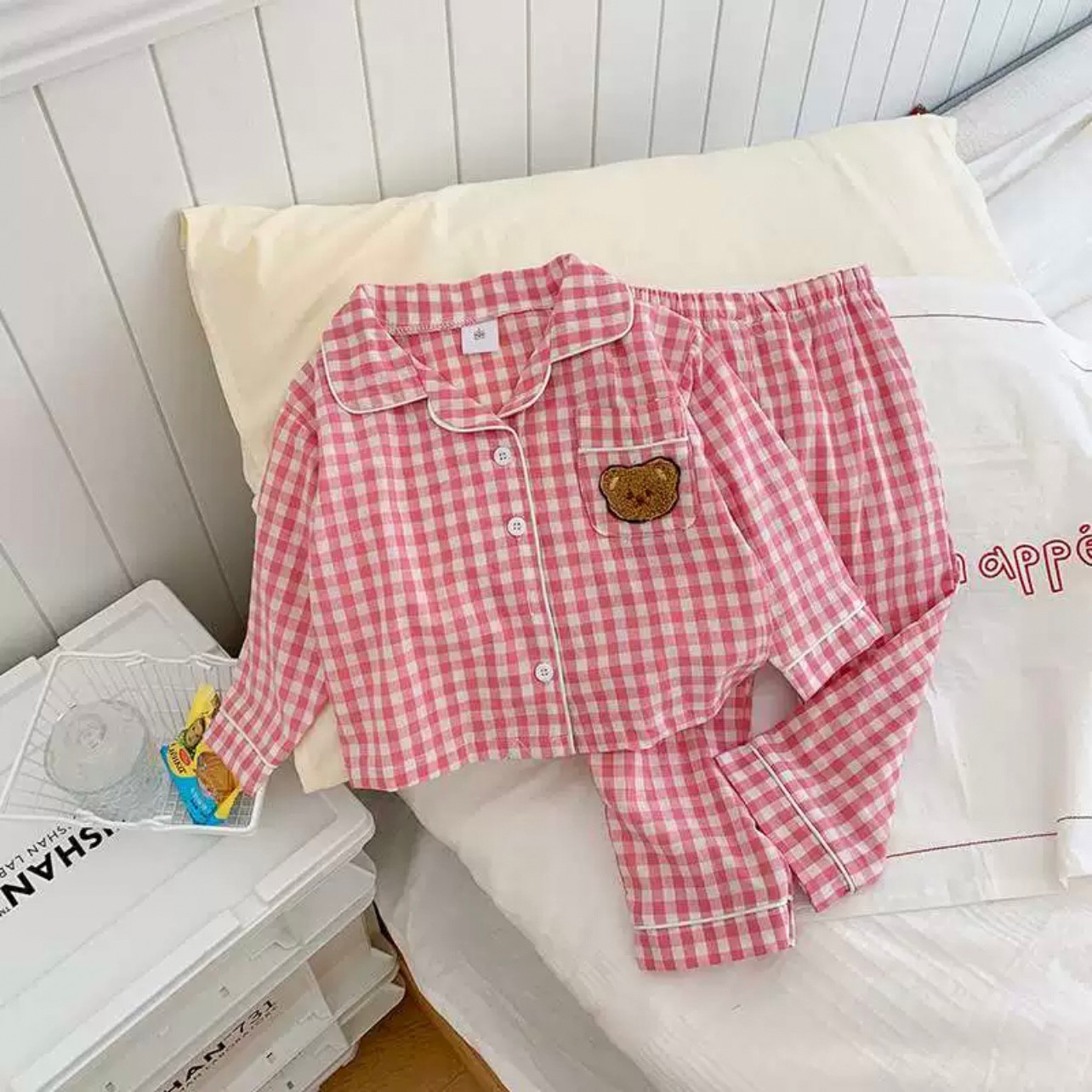 ชุดนอนเด็กลายสก็อต