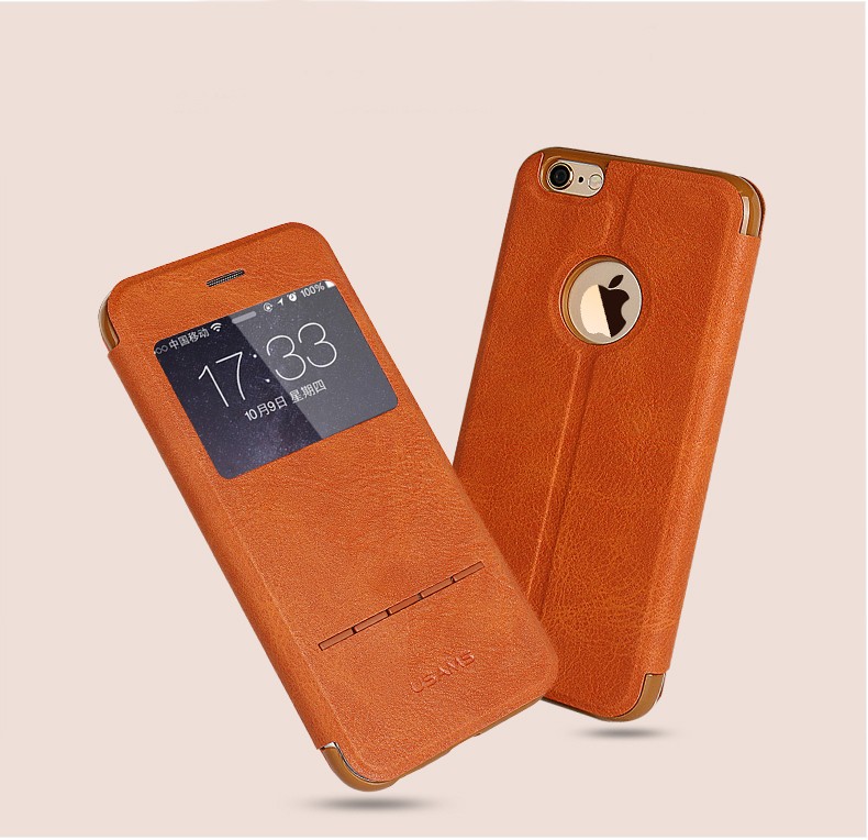 เคส iPhone 6s Plus / 6 PlusUSAMS View Window Leather Case with Touch Slide Button