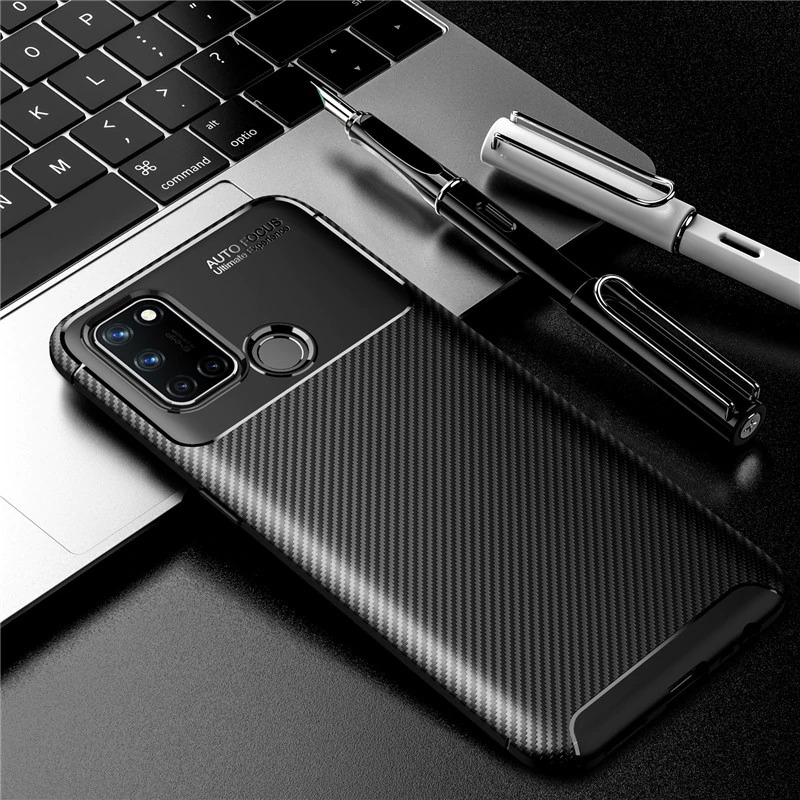 เคส realme C17 #เคสฝาหลังนิ่ม Carbon Fiber Anti-drop TPU Protection