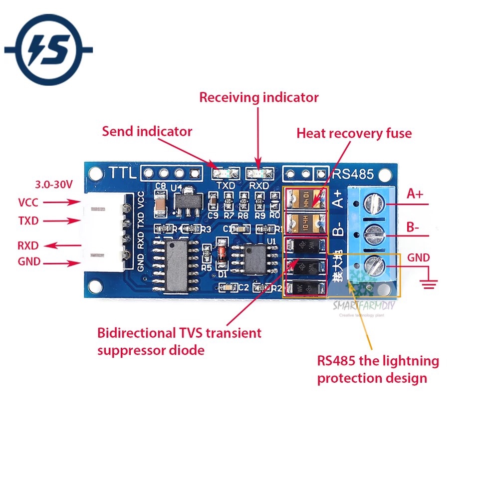 TTL to RS485 For Arduino USB