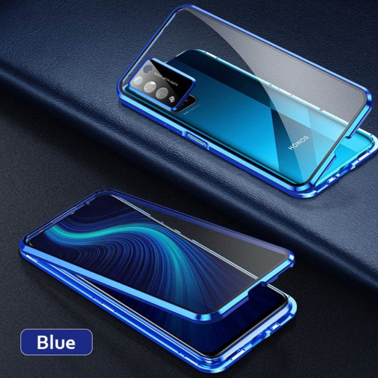 เคส Huawei P40#เคสขอบโลหะประกบแม่เหล็กมีป้องกันเลนส์กล้อง Fully Protection Magnetic Adsorption Glass Metal Phone Protective Built-in Camera Protection