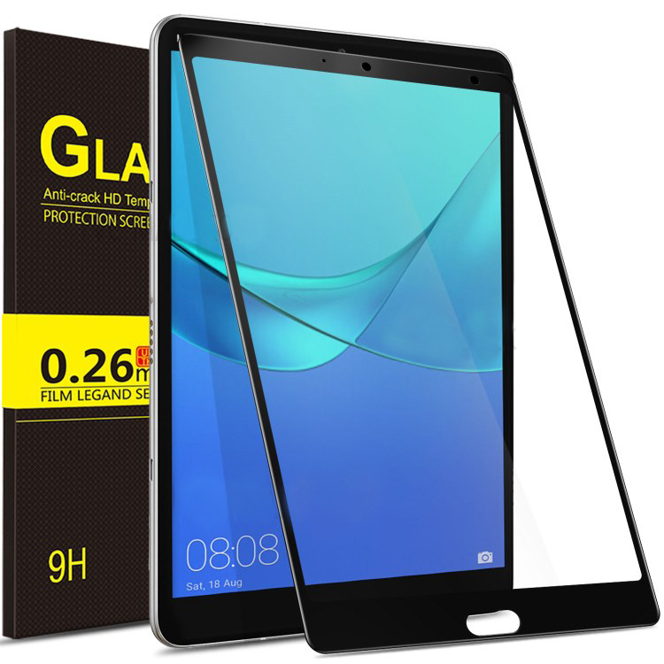 ฟิล์มกระจก Huawei MediaPad M5 (8.4 นิ้ว) แบบเต็มจอ Silk Printing Full Size 9H Tempered Glass Screen Protect