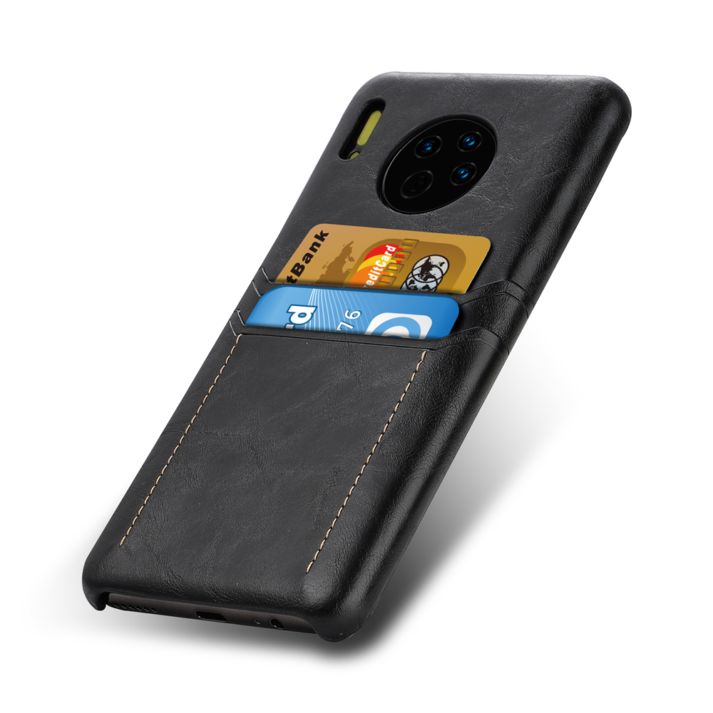 Case Huawei Mate 30 Pro #เคสฝาหลังพลาสติกเคลือบหนัง PU มีช่องเสียบบัตร Dual Card Slots PU Leather PC