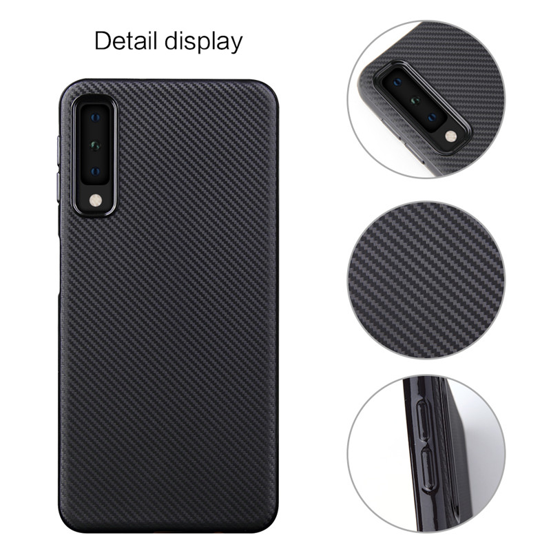 Case Samsung Galaxy A7 (2018) #เคสฝาหลัง TPU นิ่มแบบคาร์บอนไฟเบอร์ Soft Skin Case