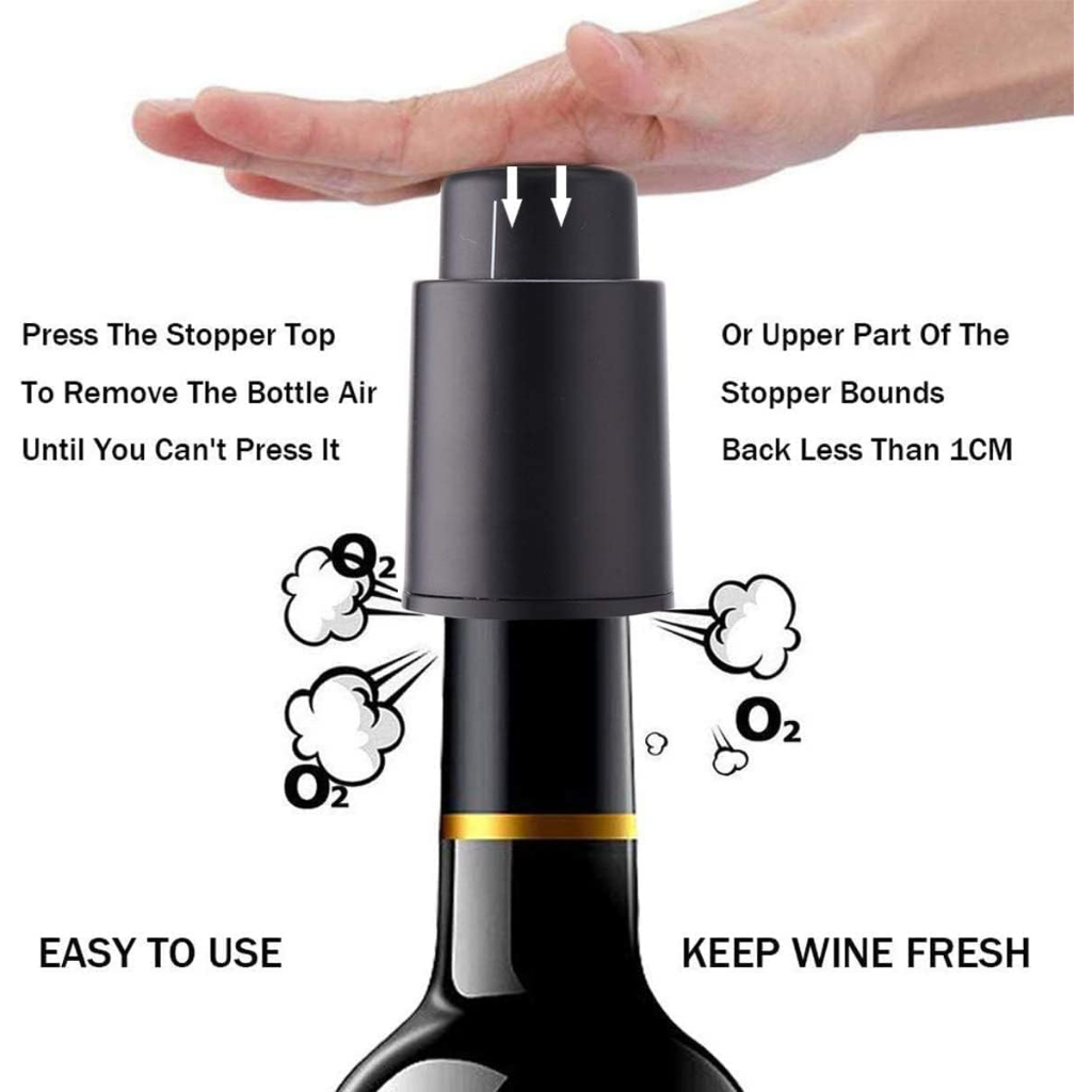 Obiware® Wine Stoppers Vacuum, Reusable Preserver จุกขวดไวน์ สูญญากาศ แบบใช้ซ้ำได้