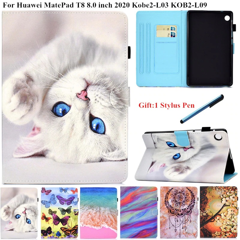 Case Huawei MatePad T8 8 นิ้ว #เคสฝาพับหนัง PU พิมพ์ลาย Pattern Printing Stand Leather