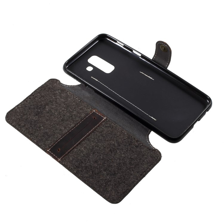 Case Samsung Galaxy A6+ (2018) #เคสฝาพับแบบกระเป๋าสตางค์หนังแท้