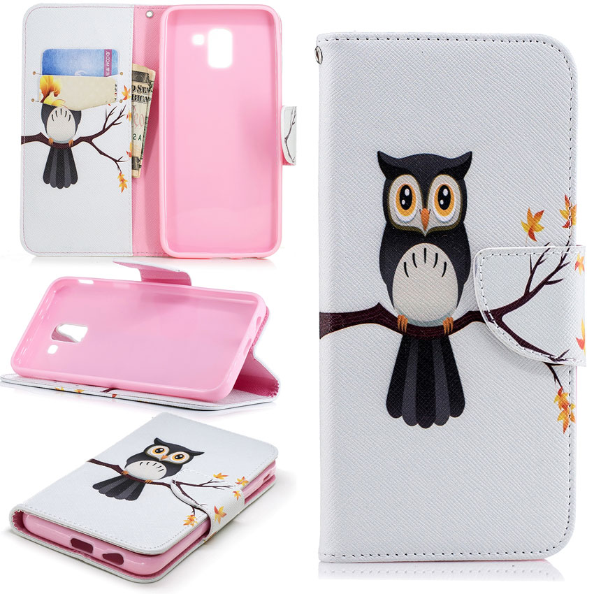 เคส Samsung Galaxy J6 (2018) #เคสฝาพับสไตล์กระเป๋าสตางค์พิมพ์ลายสวยๆ Pattern Printing Magnetic Leather