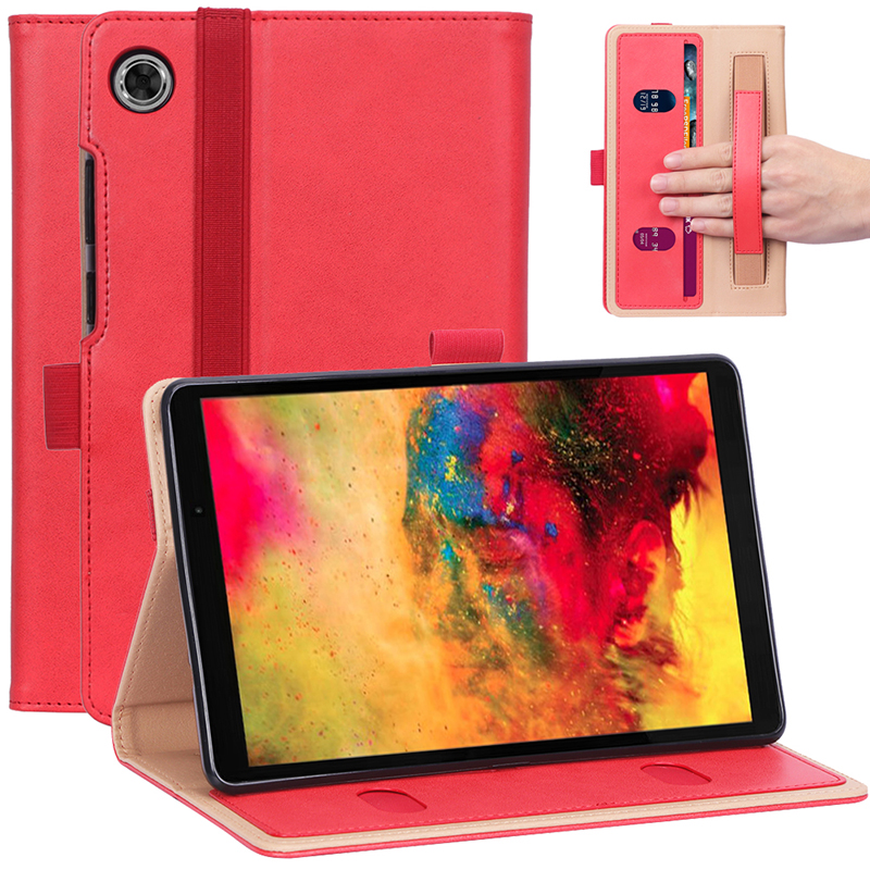 เคส Huawei MatePad T8 8 นิ้ว #เคสฝาพับหนัง PU มีที่สวมนิ้ว Card Holder Stand PU Leather Smart Case