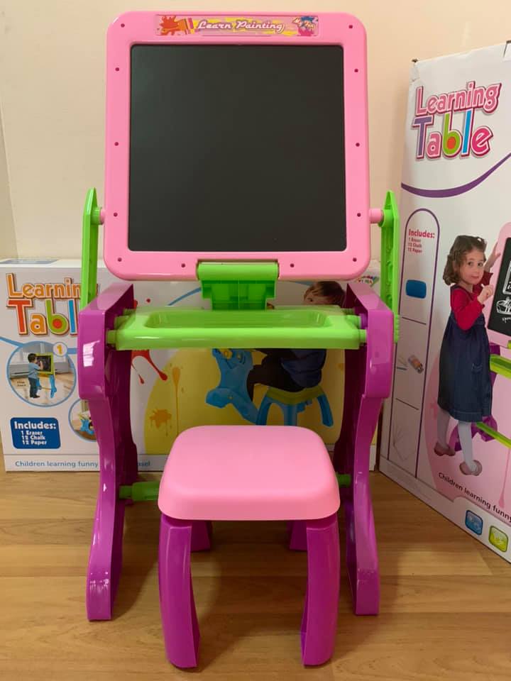 ชุดโต๊ะเขียนหนังสือกระดานเรียนรู้ 2in1 พร้อมเก้าอี้