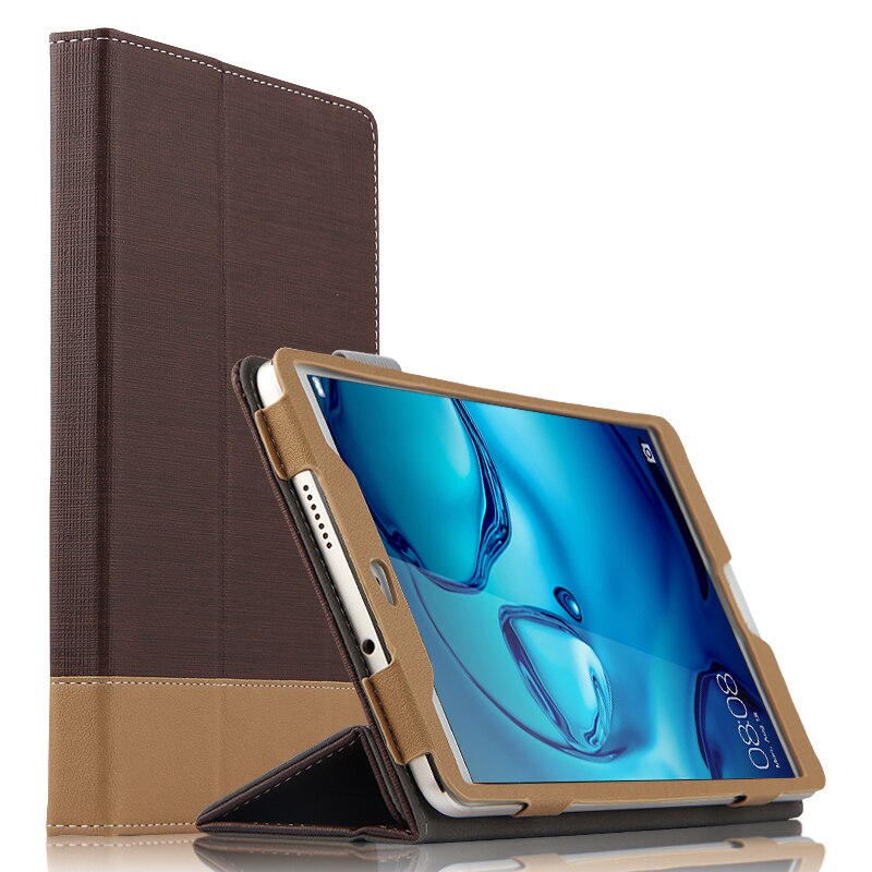 เคส Huawei MediaPad M3 8.4 นิ้ว #เคสฝาพับหนัง PU แบบ 3 พับสมาร์ท 2 สี Bi-color Smart Stripe Leather Wallet