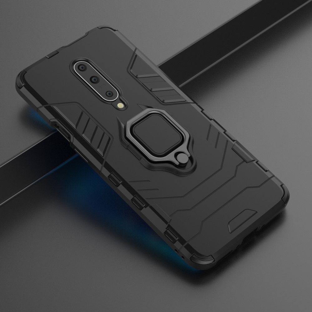 Case OnePlus 7 Pro #เคสฝาหลังพลาสติกแข็ง +TPU Hybrid Case มีแหวนสวมนิ้วโลหะ