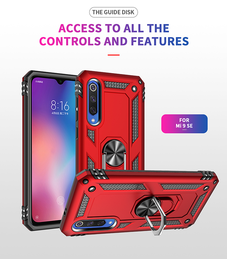 เคส Xiaomi Mi 9 SE #เคสฝาหลัง Hybrid TPU+PC มีแหวนสวมนิ้ว