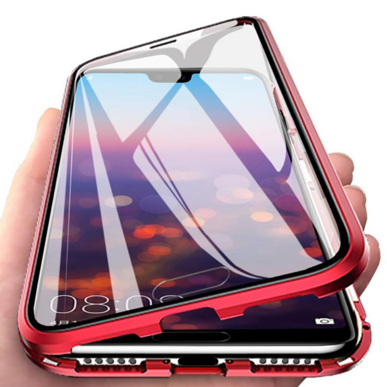 Case Redmi Note 10S#เคสฝาครอบกระจกขอบโลหะดูดซับแม่เหล็ก Fully Protection Magnetic Adsorption Glass Metal Phone Protective