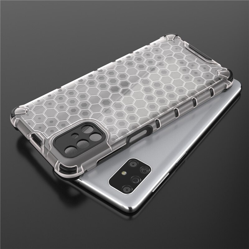 เคส Samsung Galaxy M51 #เคสฝาหลังกันกระแทก Honeycomb Shock Absorber TPU + PC + Silicone Hybrid