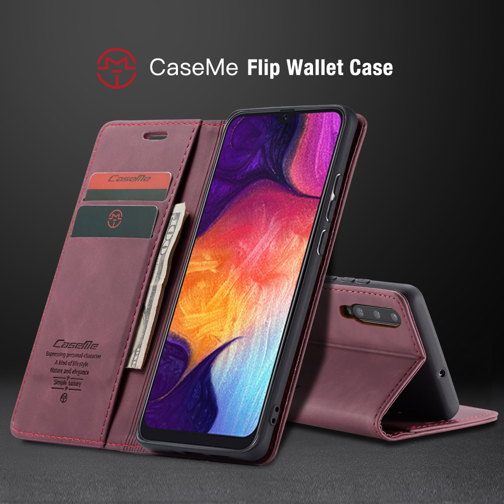 Case Samsung Galaxy A50 / A50s / A30s #เคสฝาพับหนังกระเป๋าสตางค์ CASEME Auto-absorbed Leather Wallet
