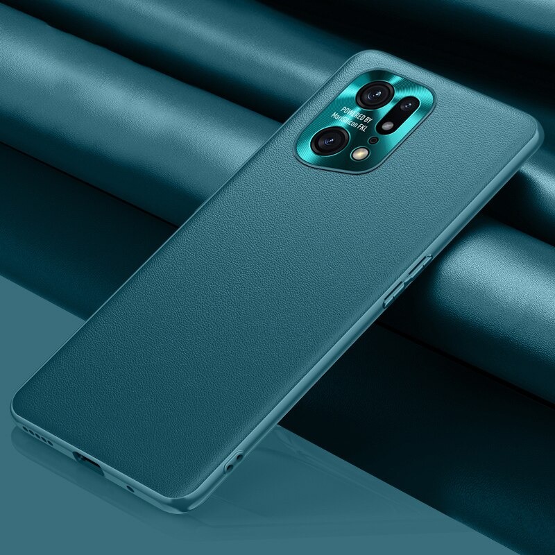 เคส OPPO Find X5 Pro 5G #เคสแบบฝาหลัง TPU เคลือบหนัง PU มีกันเลนส์กล้อง Leather Cases Soft Matte Shockproof Protect Camera Back Cover