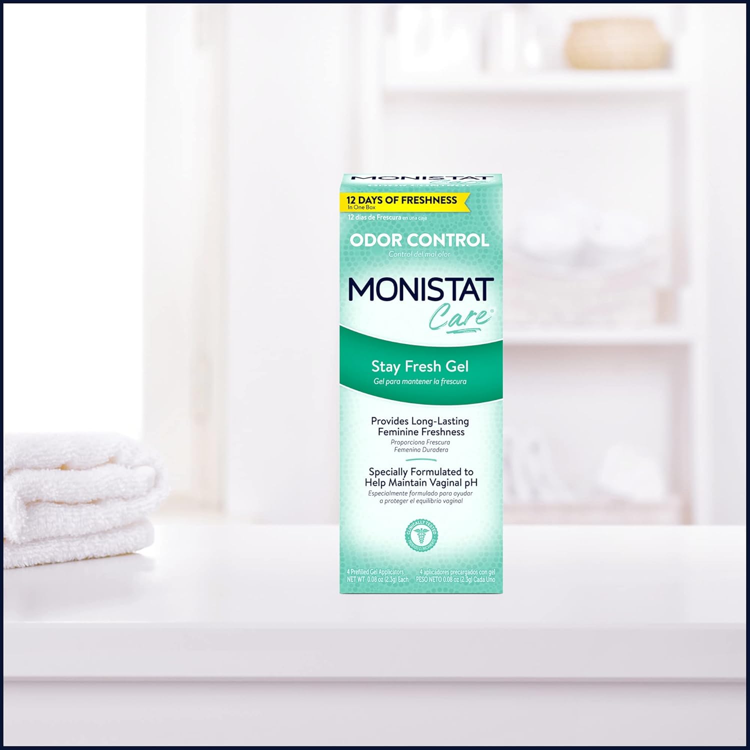 (Pre Order) Monistat® Care Stay Fresh Gel Odor Control 4 Prefilled Applicators ผลิตภัณฑ์ดูแลจุดซ่อนเร้น สำหรับผู้หญิง แบบเจล